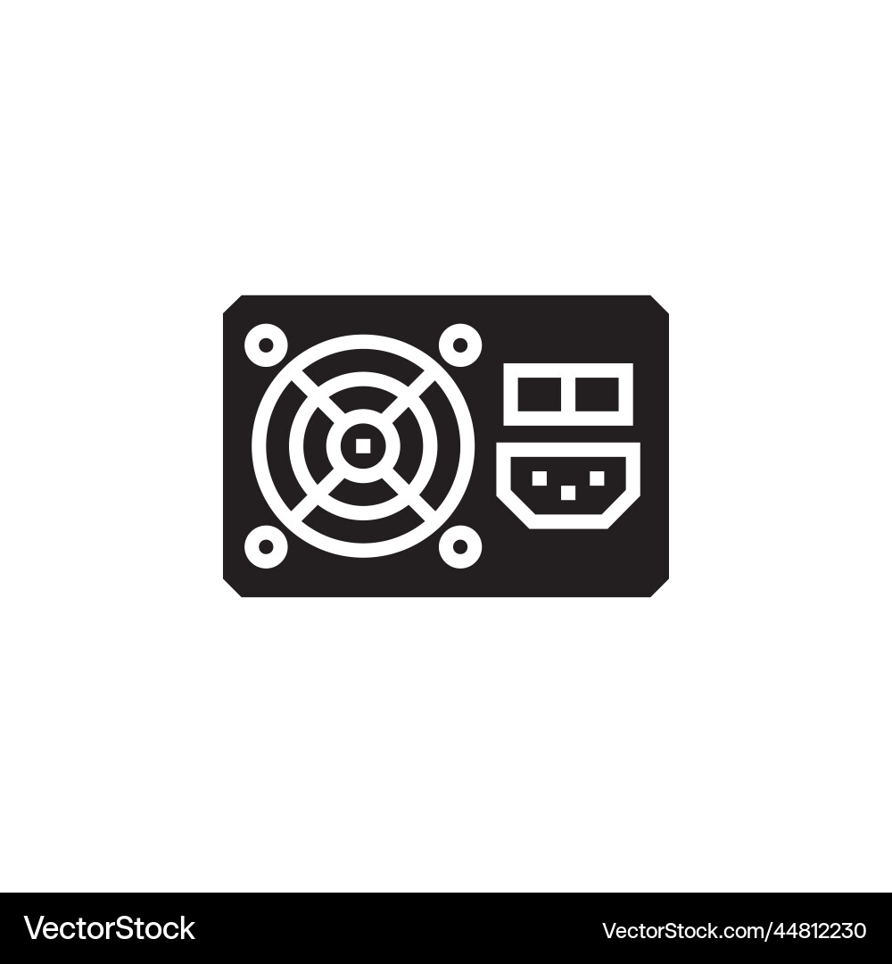 Power supply icon computer component solid Vector Image