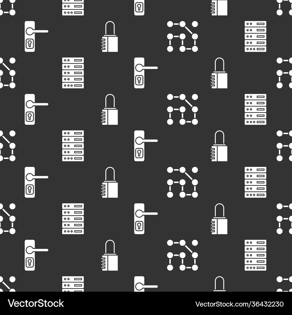Set graphic password protection server data web Set graphic password protection server data web vector image