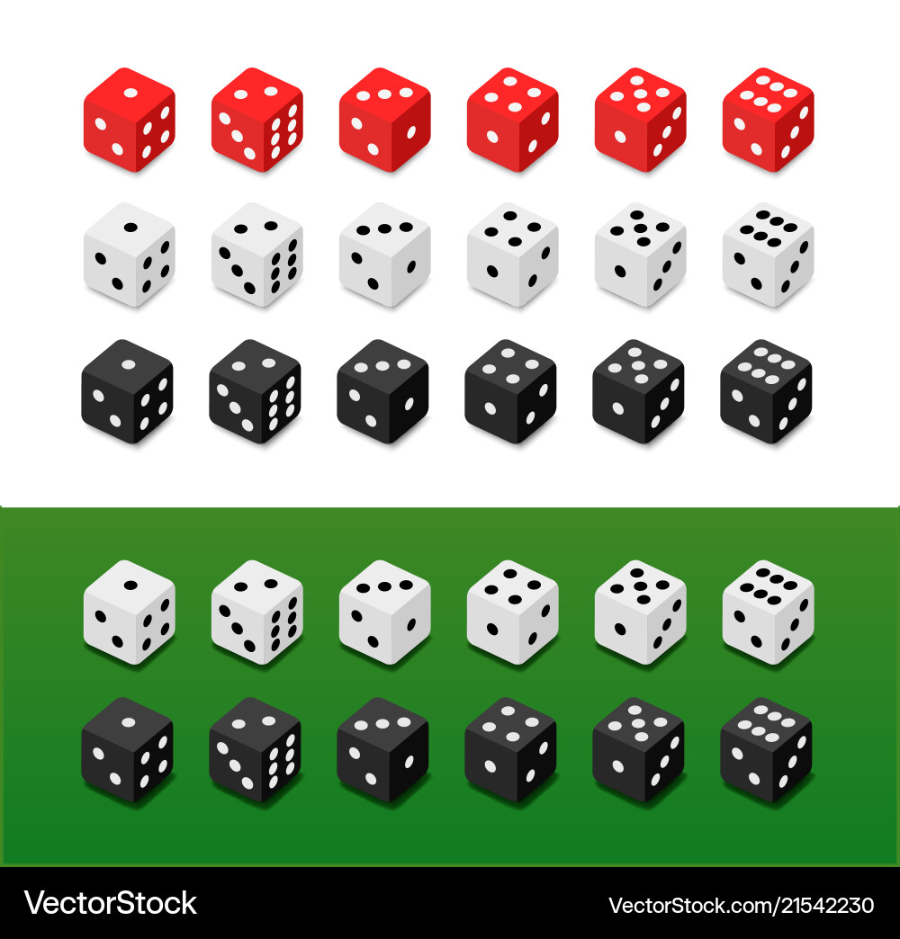 Set of Colorful Dice vector image