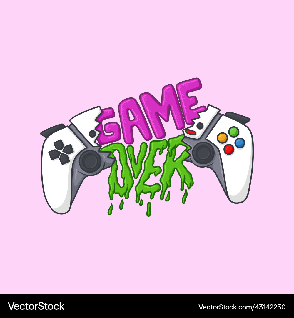 Split joystick says game over control Split joystick says game over control Vector Image