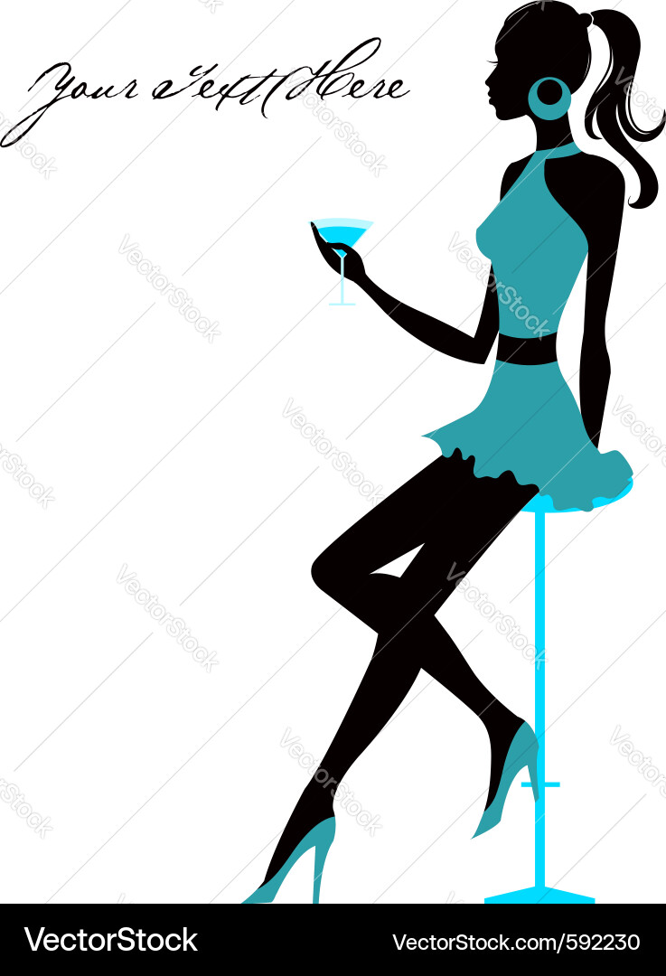 Woman in Bar Setting vector image