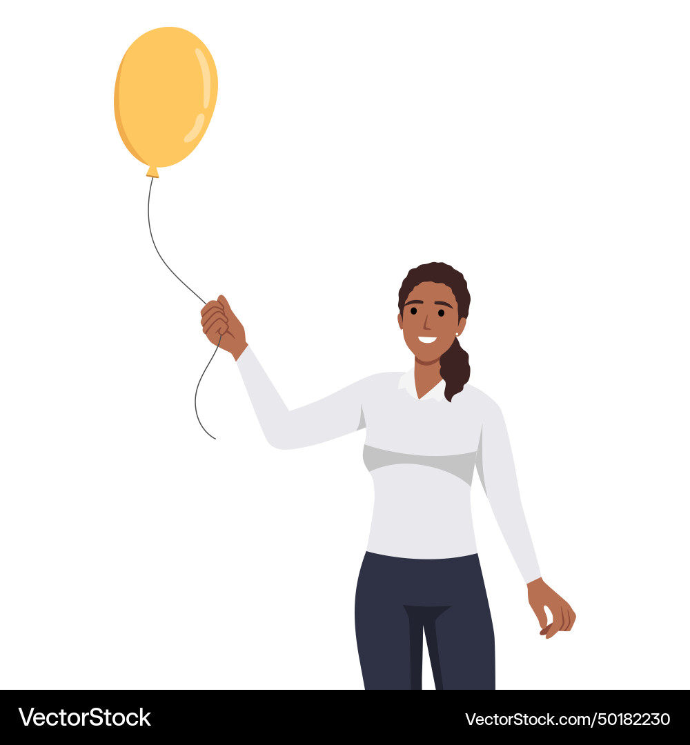 Young woman thinking about love holding yellow Young woman thinking about love holding yellow vector image