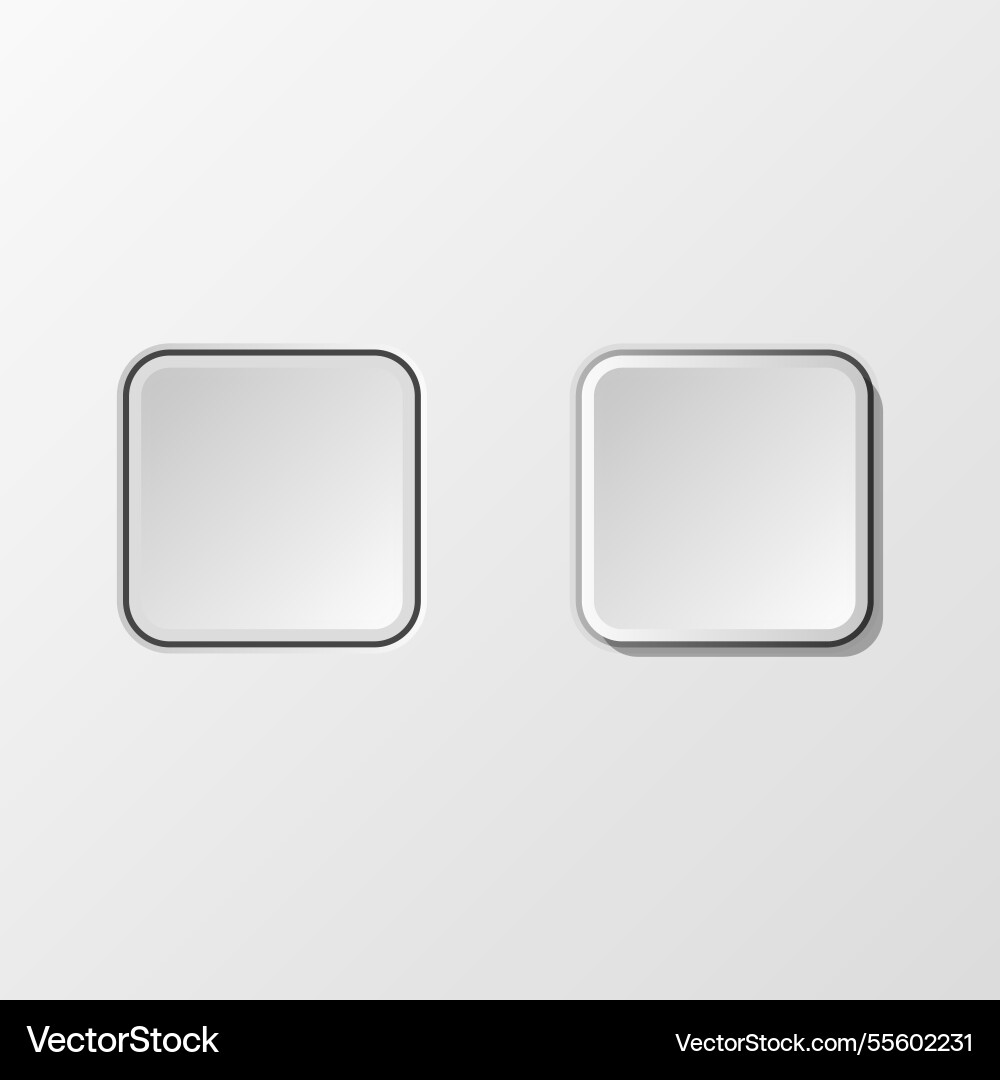 3d button square shape neomorphism style vector image