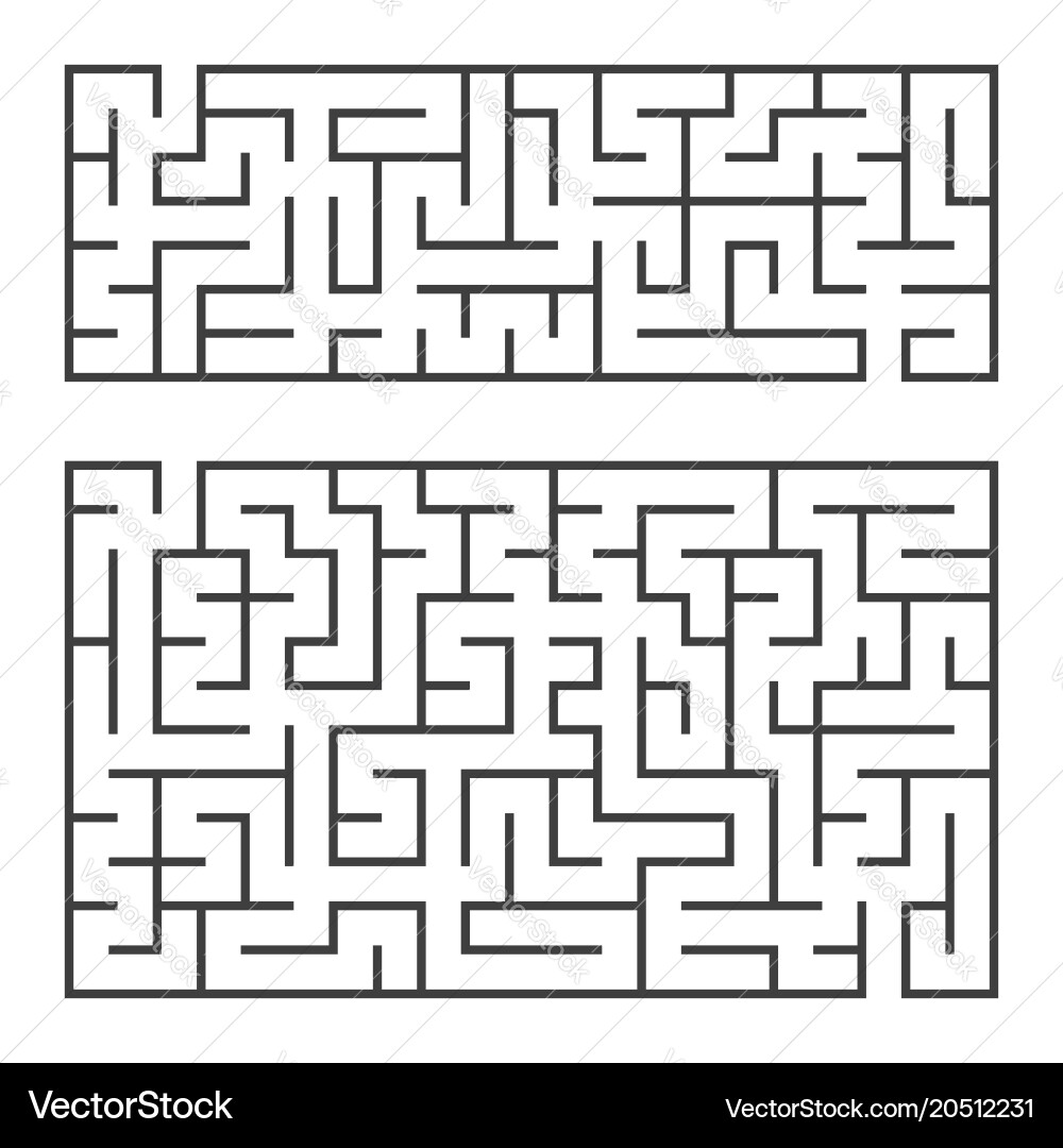 A set of two rectangular mazes with an entrance vector image