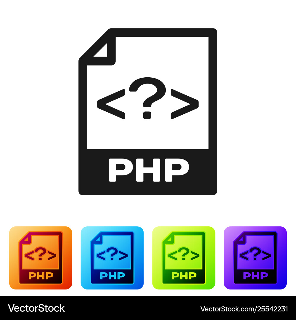 Black php file document icon download button Black php file document icon download button vector image