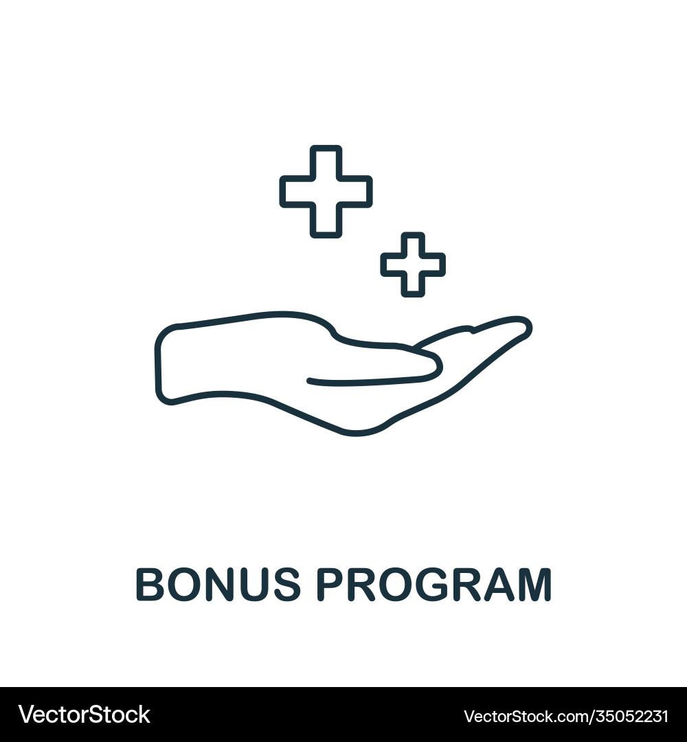 Bonus program icon simple line element from vector image