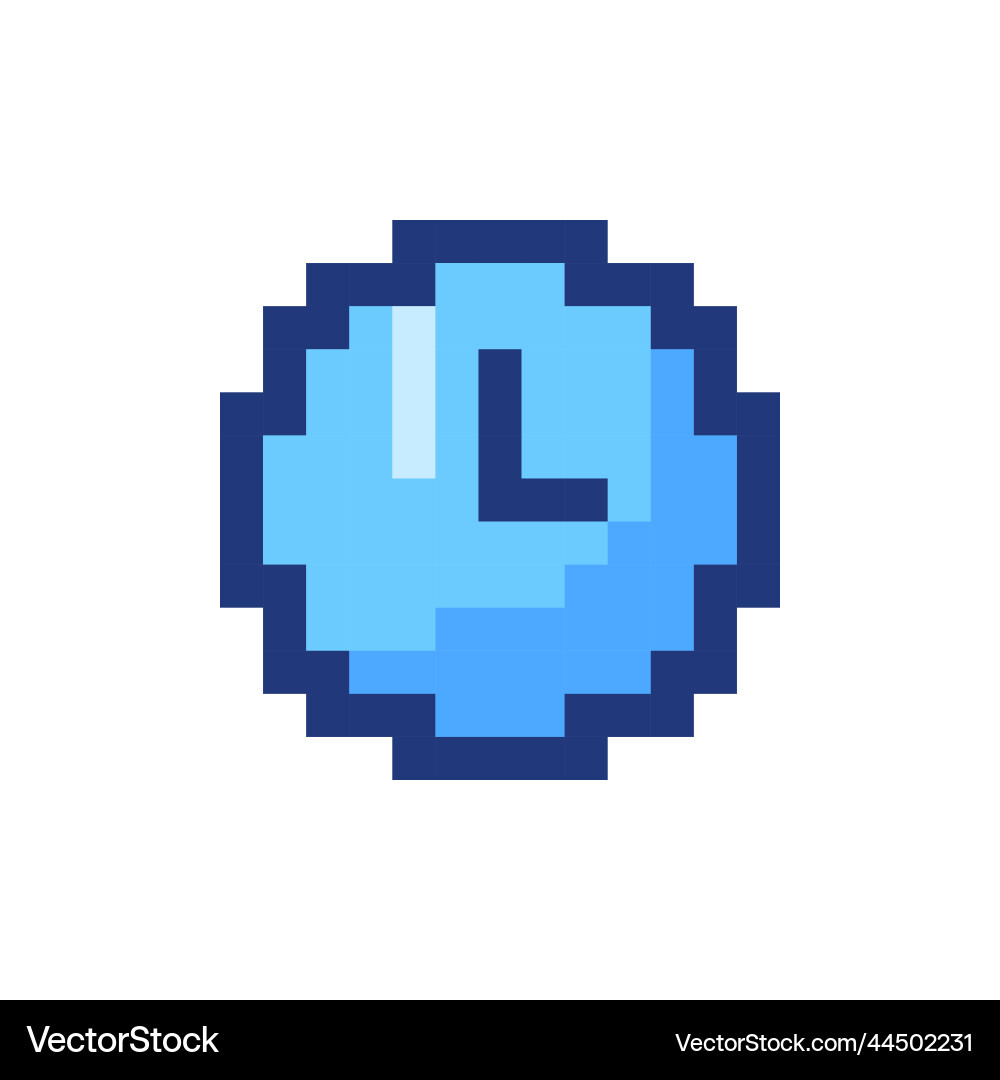 Clock pixelated rgb color ui icon Clock pixelated rgb color ui icon vector image