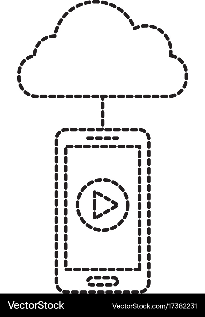 Cloud Computing Smartphone-Player-Taste vektorbild