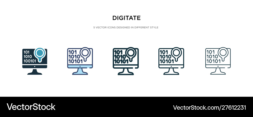 Digitate icon in different style two colored Digitate icon in different style two colored Vector Image