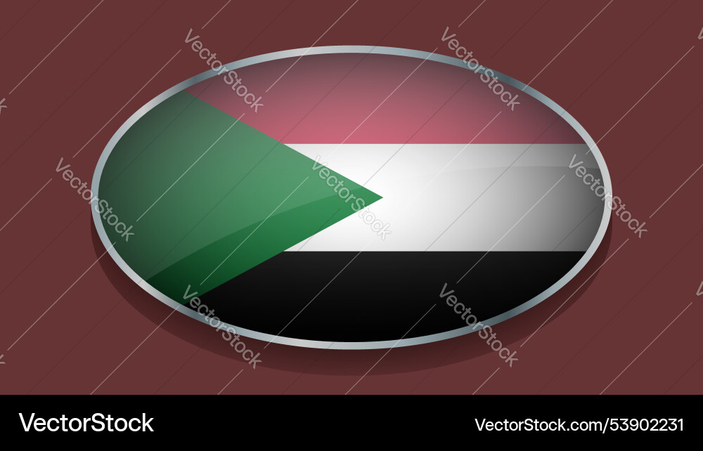 Eclipse shape of sudan flag with original color Vector Image