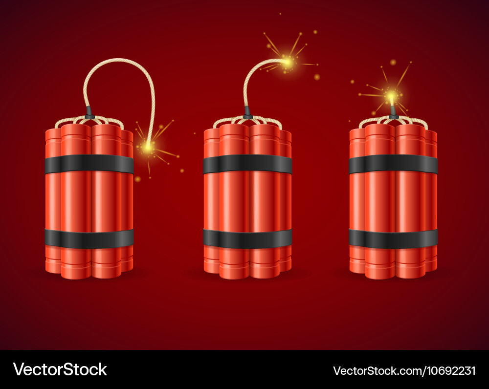 Exploding Dynamite Bomb Set vector image
