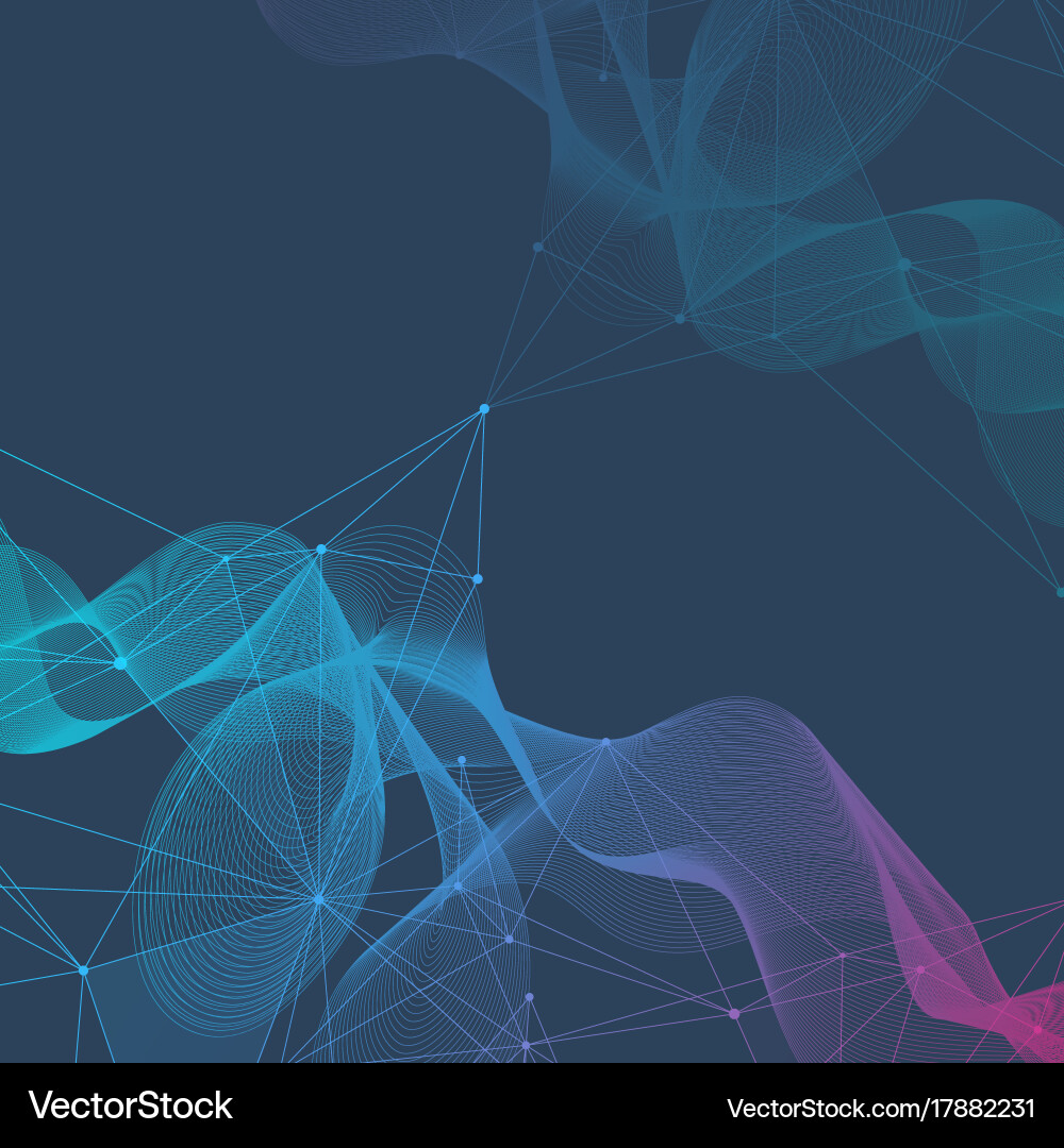 Geometric abstract background with connected line vector image