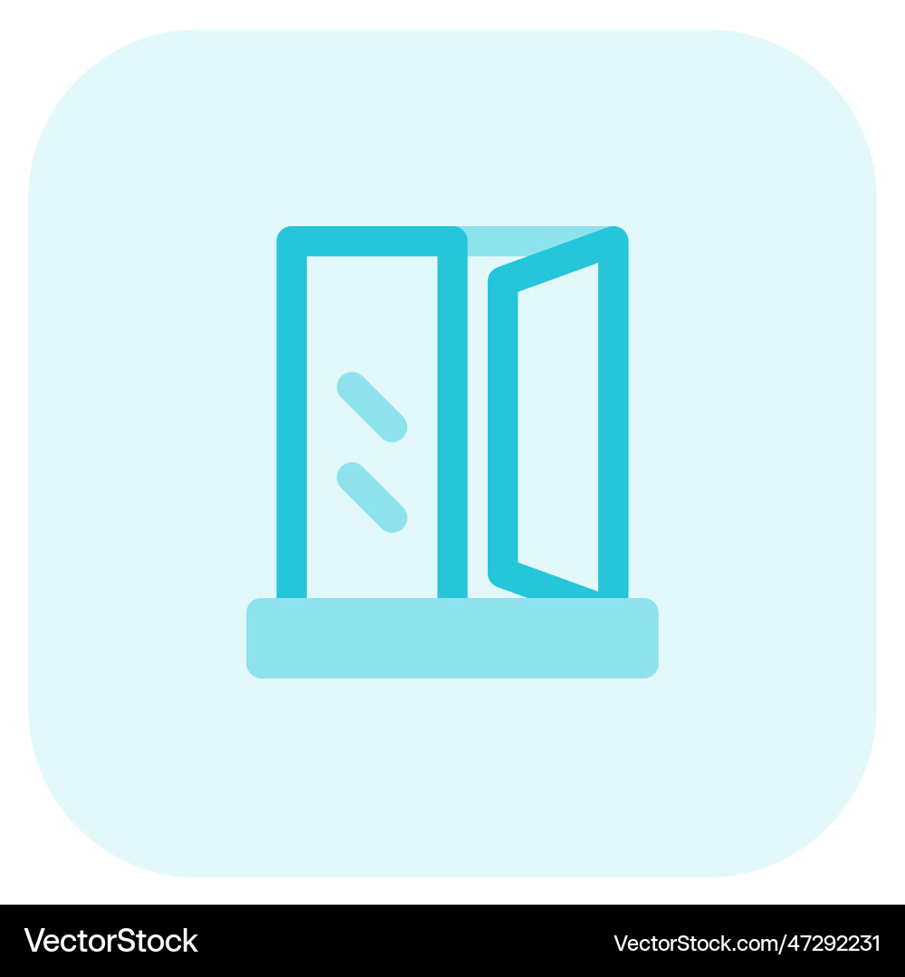 Glass window with an open panel vector image