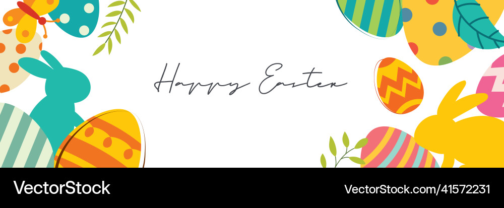 Happy easter egg greeting card background Vector Image