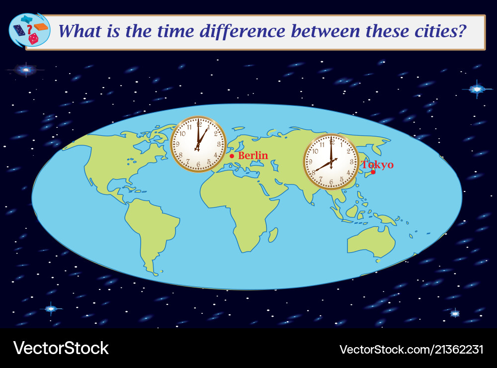 Logical task what is the time difference between Logical task what is the time difference between vector image