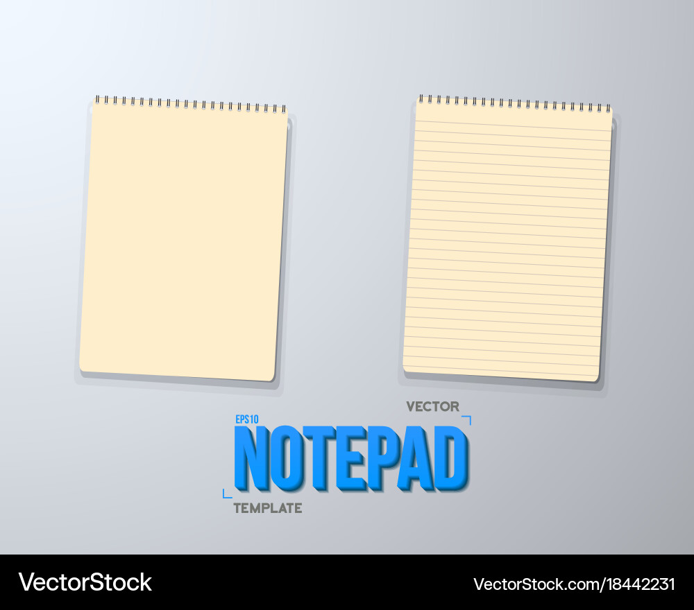 Notepad set realistic empty mockup vector image