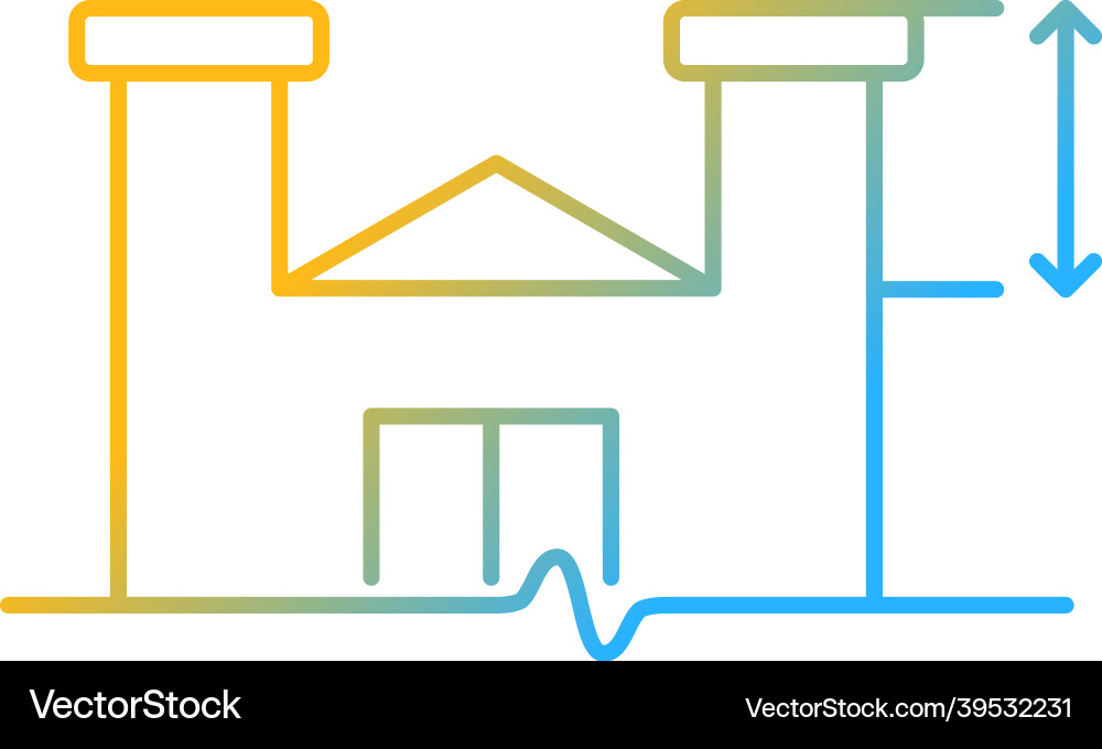 Parapet walls minimum height gradient linear icon vector image