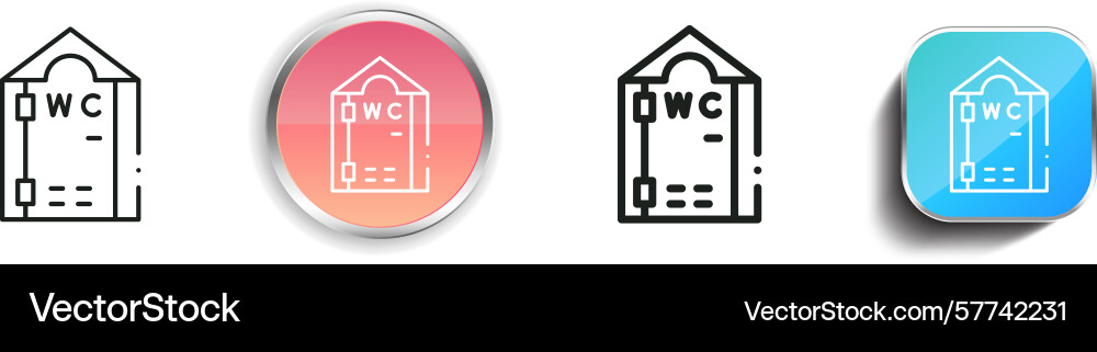 Public toilet icon thin linear regular and button Vector Image