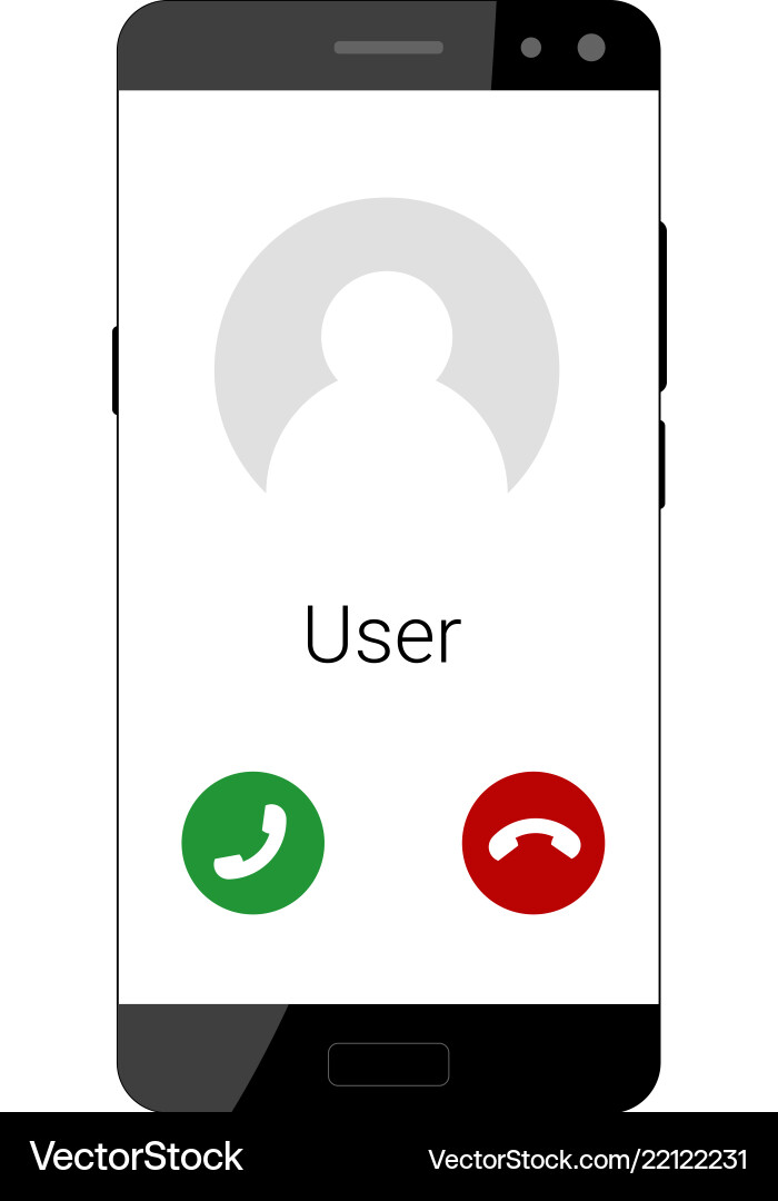 Screen of smartphone with incoming call Vector Image
