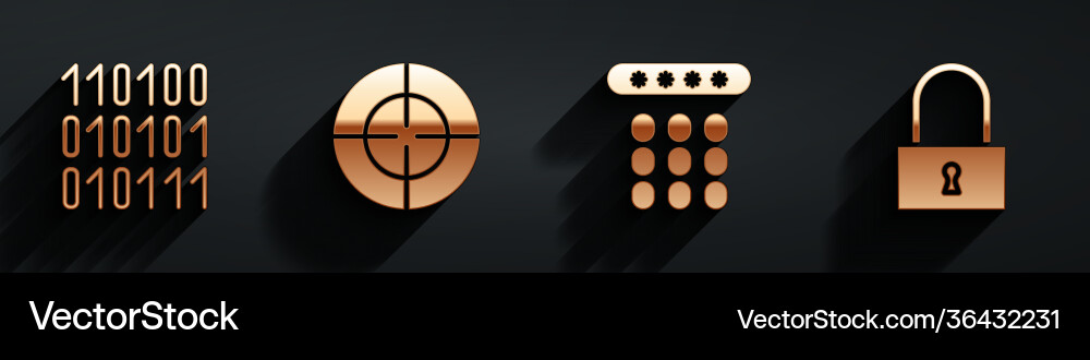 Set binary code target sport password protection Set binary code target sport password protection vector image