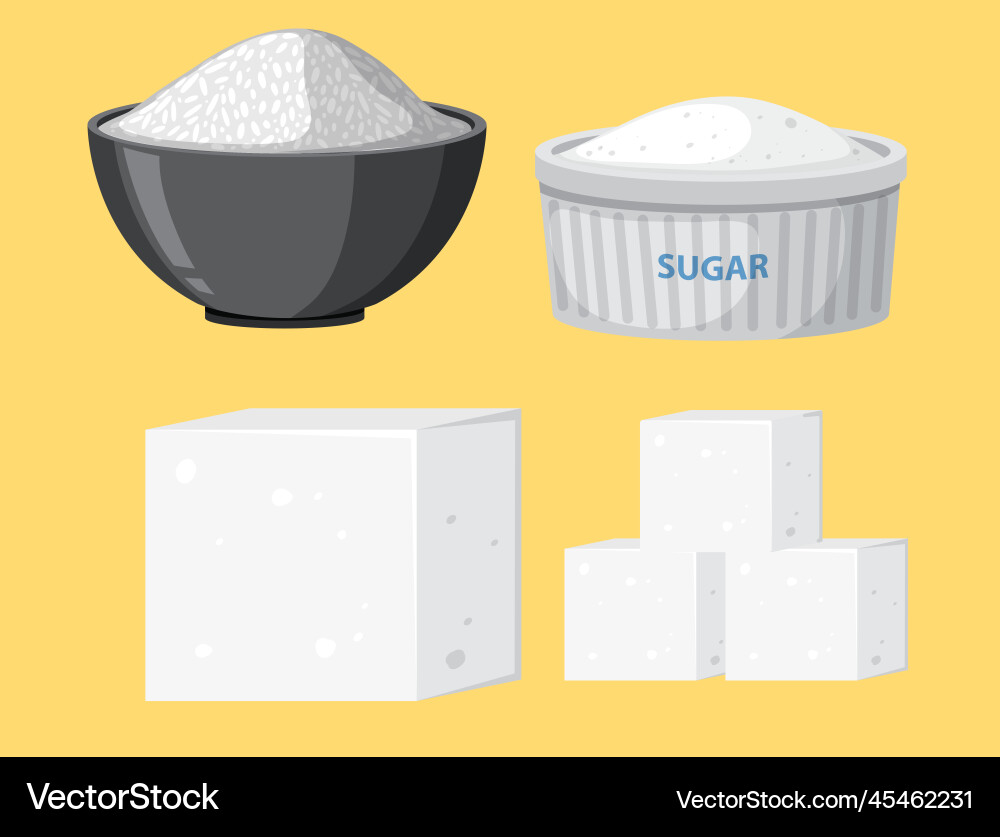 Set of sugar in different form Vector Image