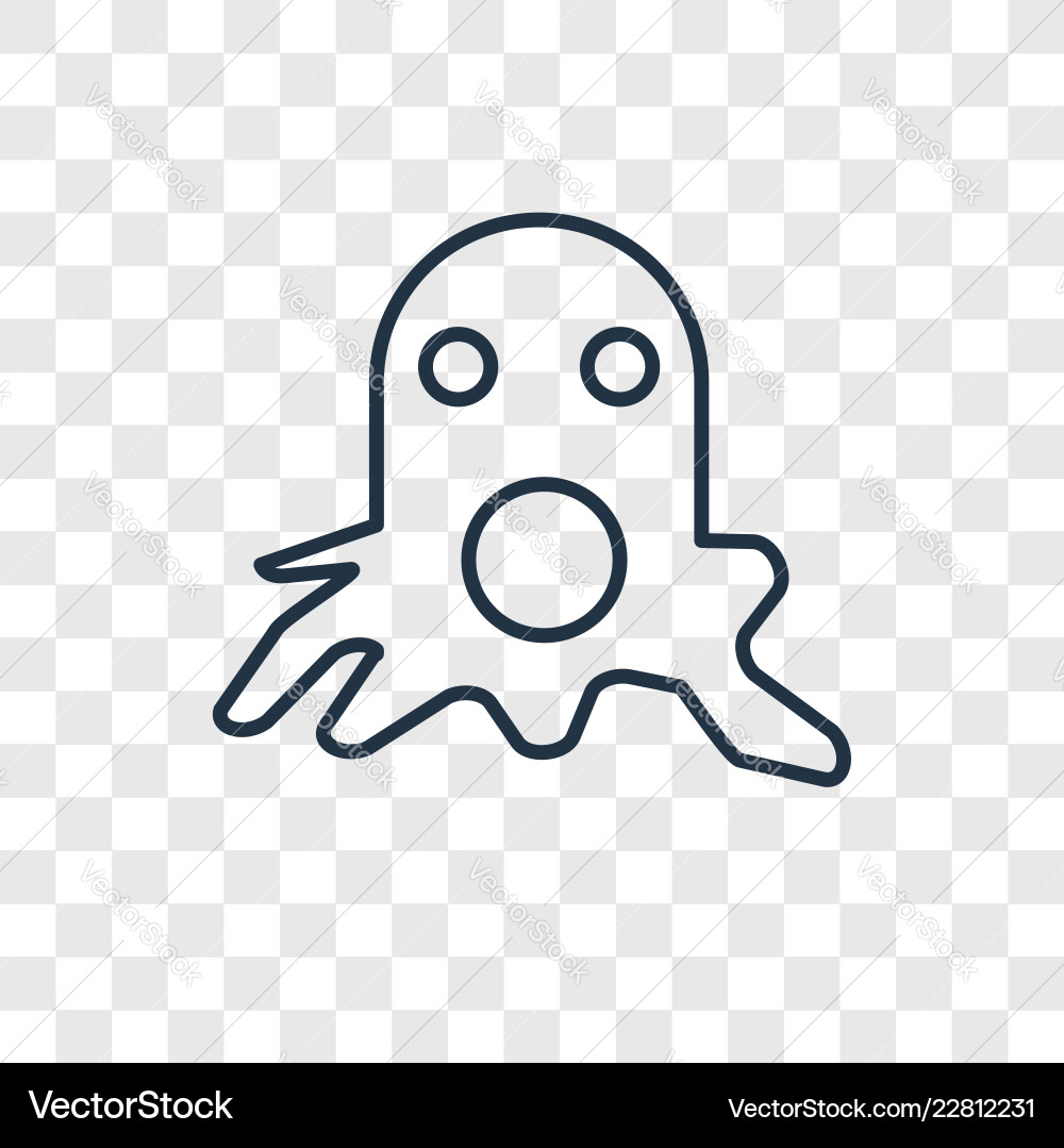 Squid concept linear icon isolated on transparent Squid concept linear icon isolated on transparent vector image