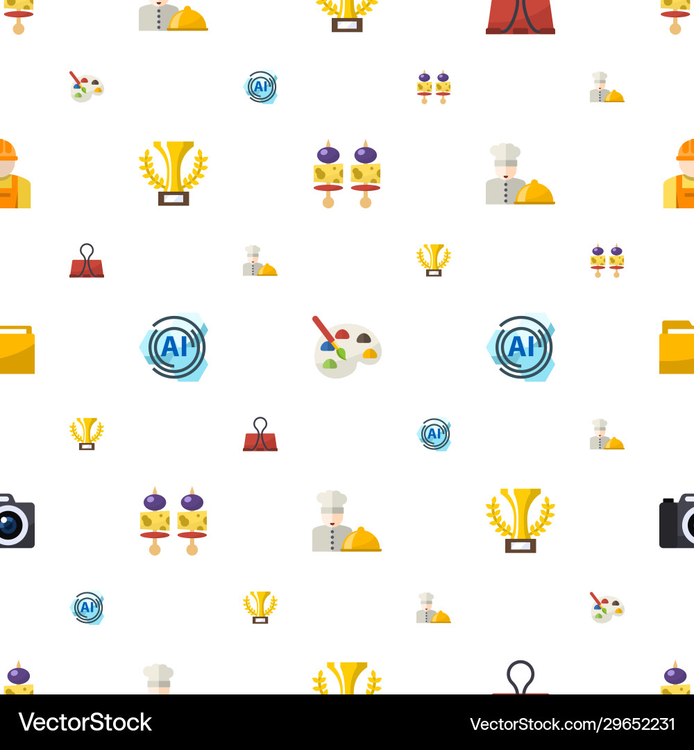 Symbol icons pattern seamless included editable vector image