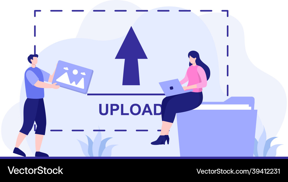Upload image background of online devices Upload image background of online devices vector image