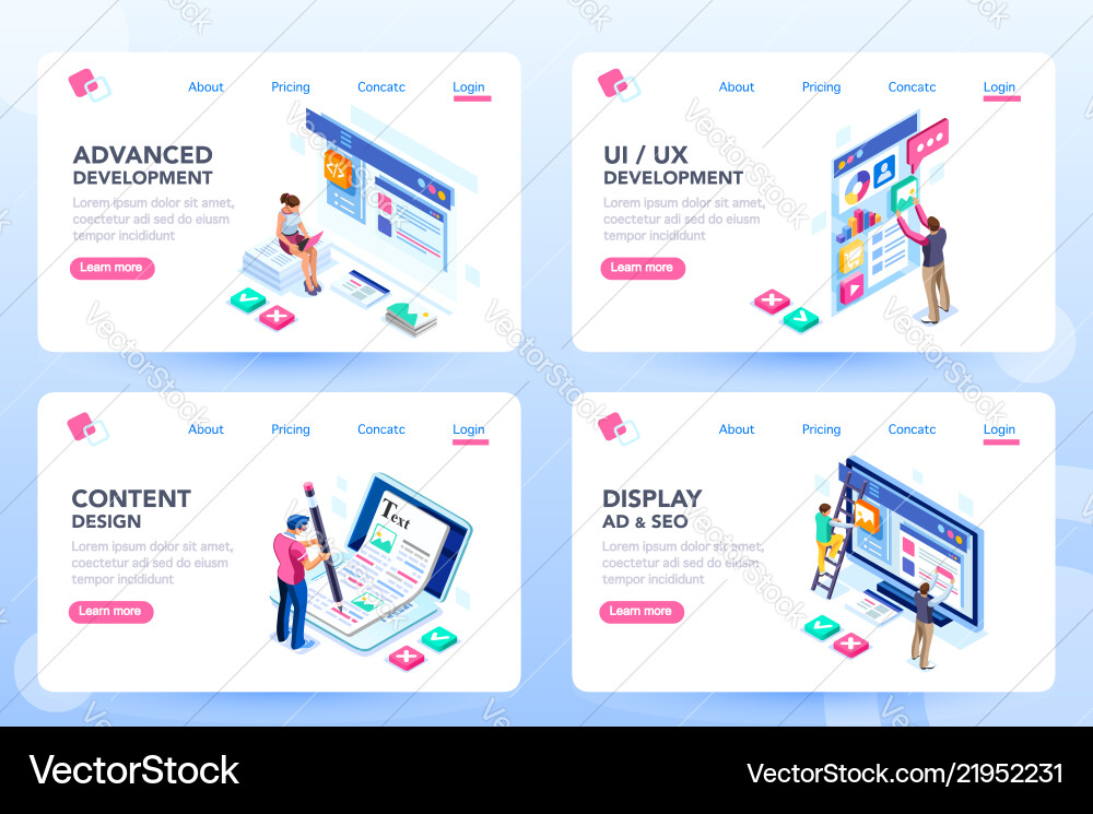 Web Development Concepts & Templates vector image