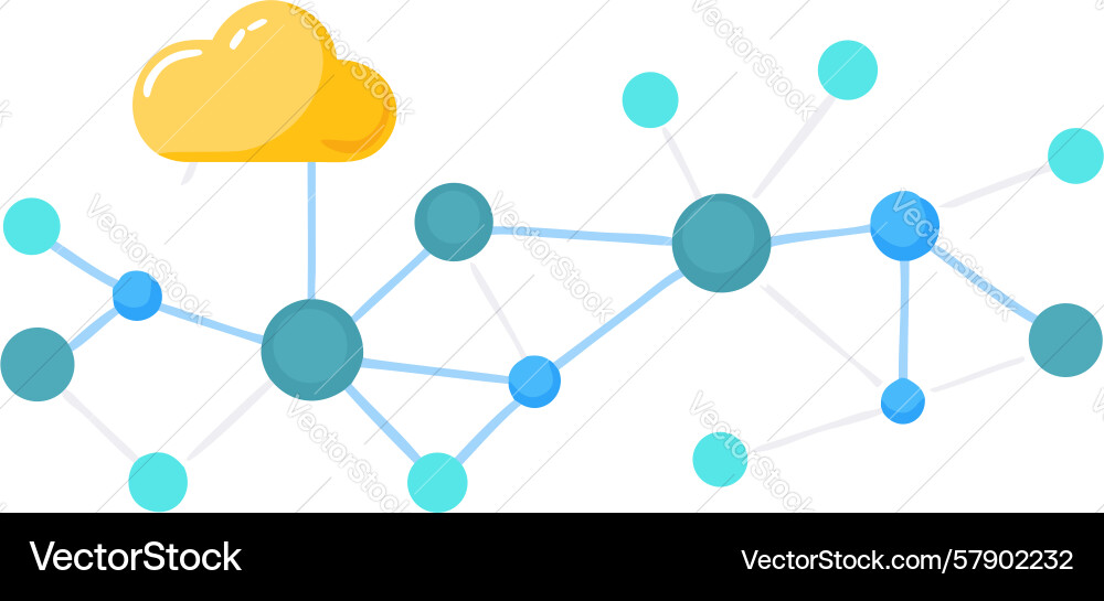 Abstract cloud with network nodes conceptual Vector Image