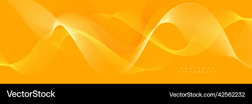 Abstract flowing wave lines on yellow background Abstract flowing wave lines on yellow background vector image