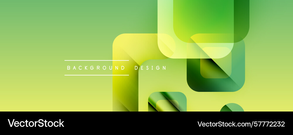Abstract green background overlapping squares Vector Image