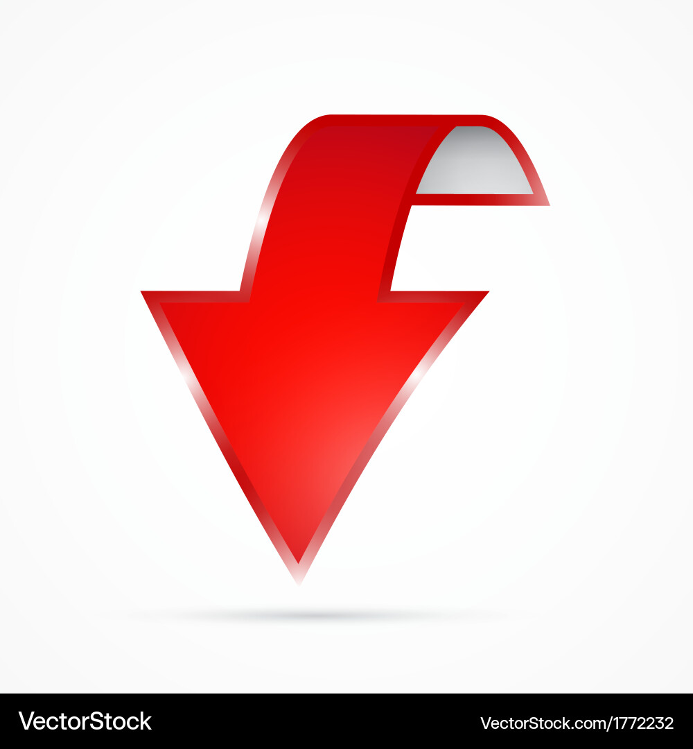 Abstract red 3d arrow icon – Royalty-Free Vector | VectorStock, image size:1000x1080