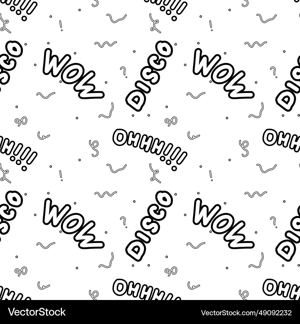 Abstract seamless pattern in 90s style outline Abstract seamless pattern in 90s style outline Vector Image