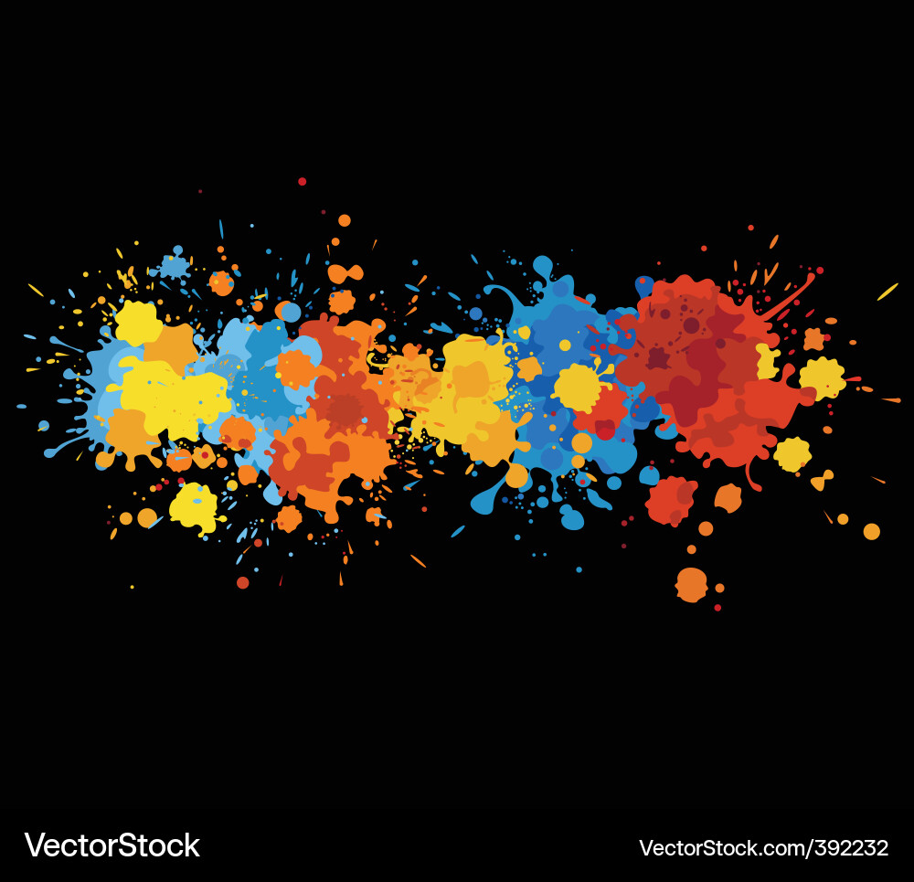 Colorful Paint Splashes Vector Image