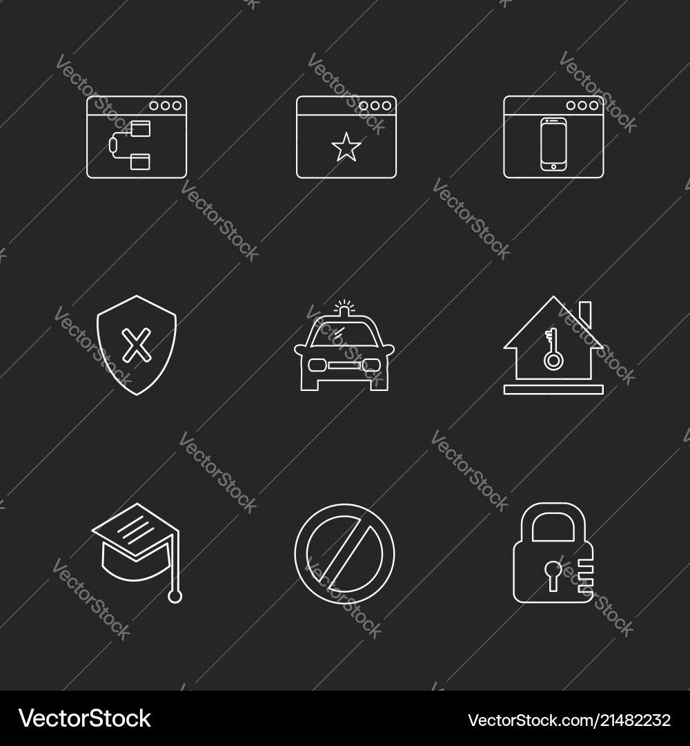 Convocation car lock shield windows ui Vector Image