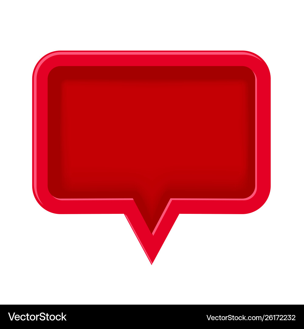 Empty 3d icon speech bubble vector image