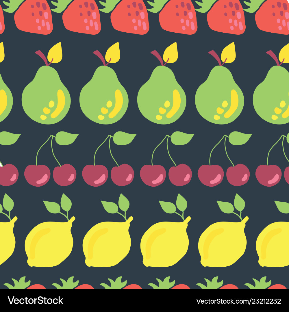 Fruits in rows seamless pattern background Fruits in rows seamless pattern background vector image