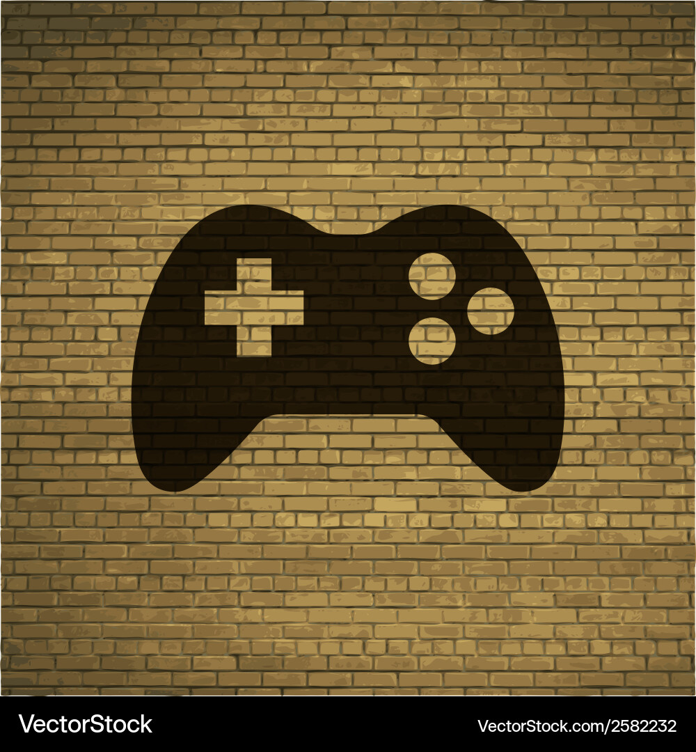 Gaming joystick flat modern web button and space vector image