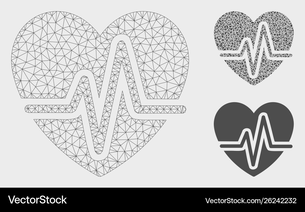 Heart pulse mesh network model and triangle Heart pulse mesh network model and triangle Vector Image