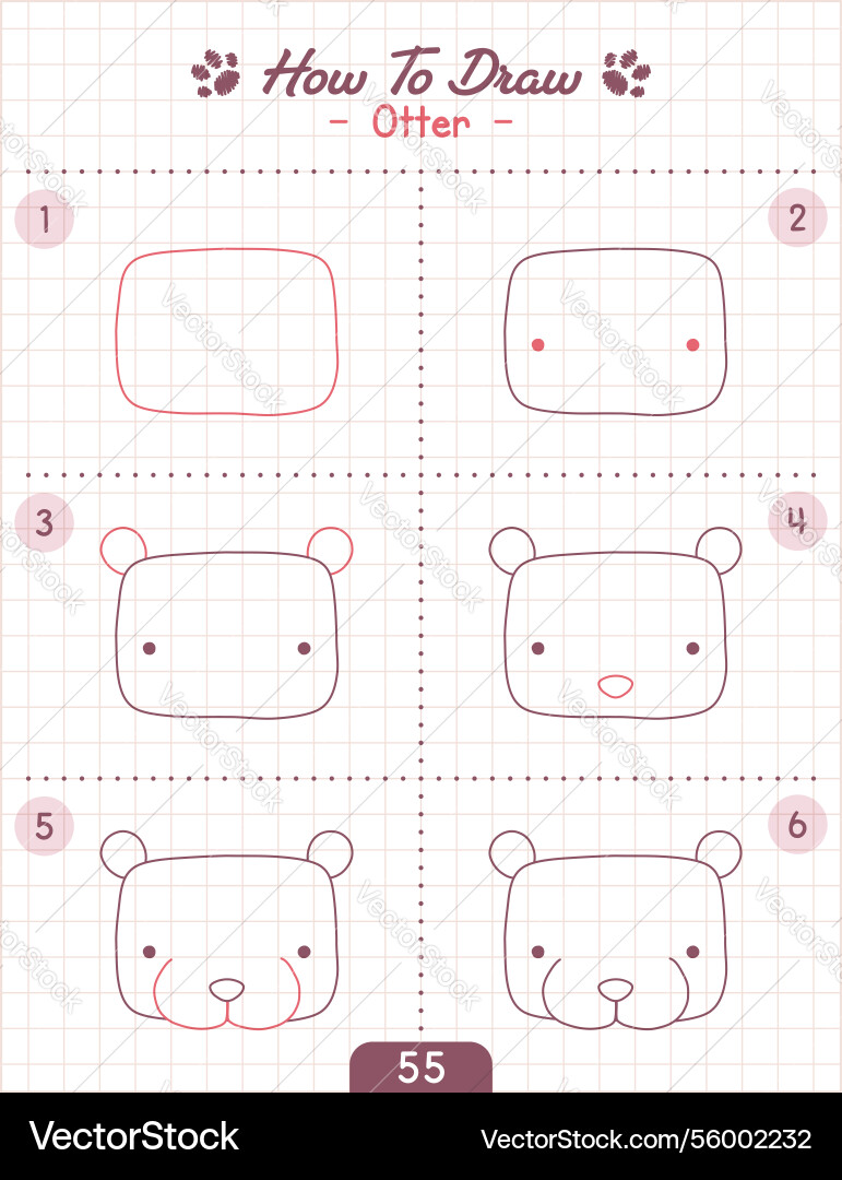 How to draw doodle animal cartoon character step Vector Image