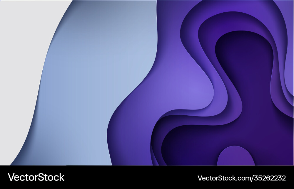 Multi-color paper layers 3d papercut with gradient Vector Image