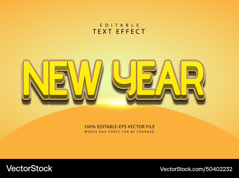 New year editable text effect 3 dimension emboss New year editable text effect 3 dimension emboss Vector Image