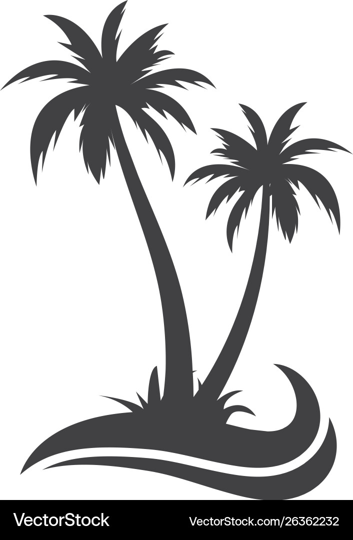 Palm tree icon summer and travel logo Palm tree icon summer and travel logo Vector Image
