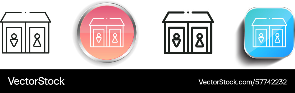 Public toilet icon thin linear regular and button Public toilet icon thin linear regular and button Vector Image