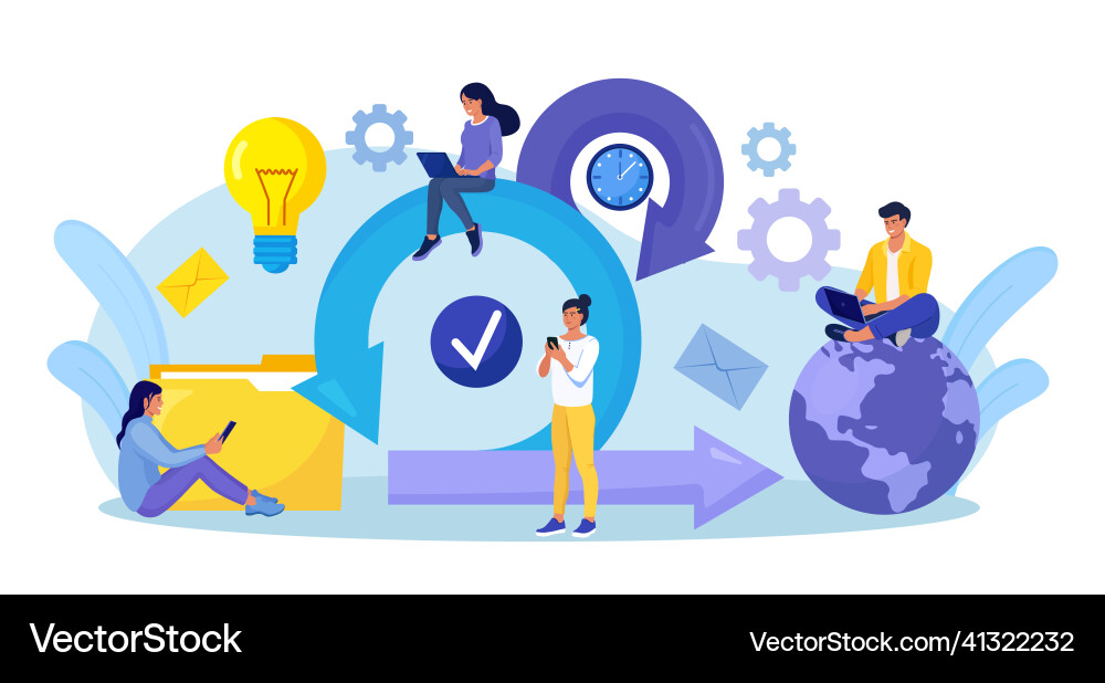 Scrum framework concept process diagram vector image