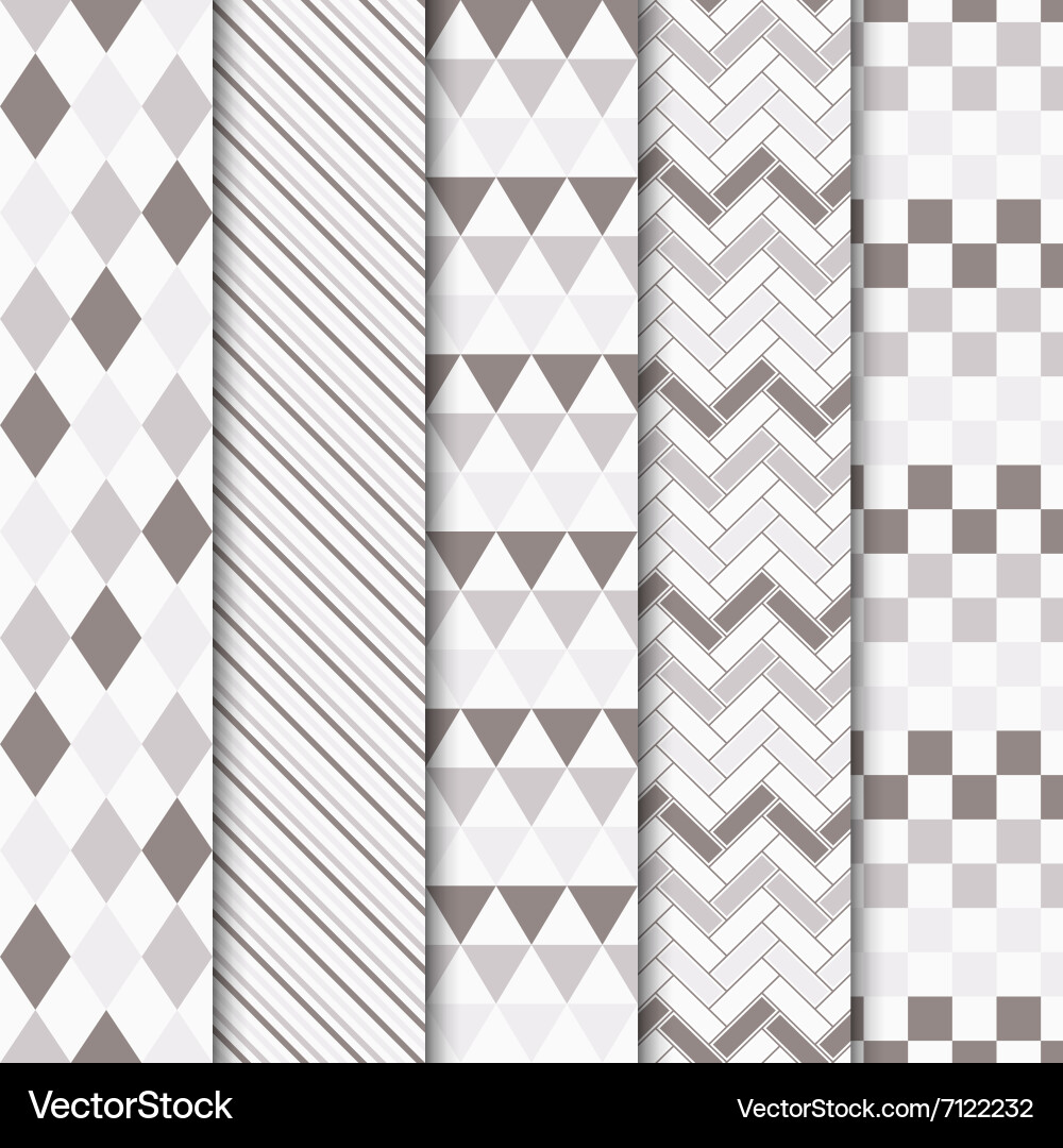 Set of geometric seamless patterns vector image