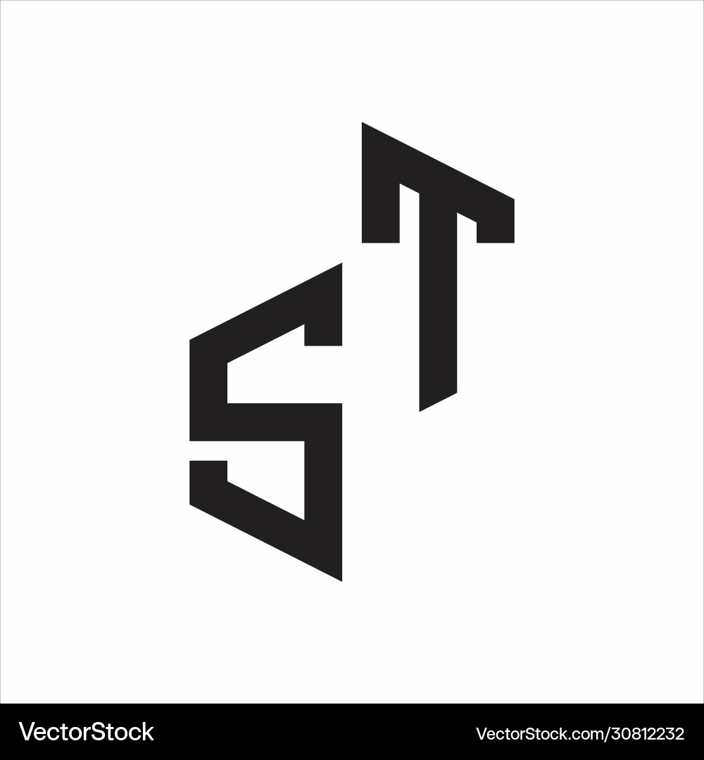 St initial letters logo monogram with up to down Vector Image