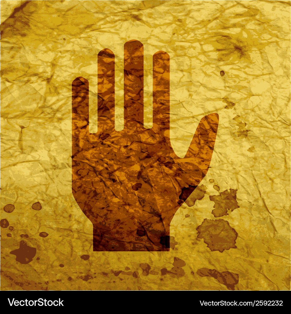 Stop hand flat modern web button and space Vector Image