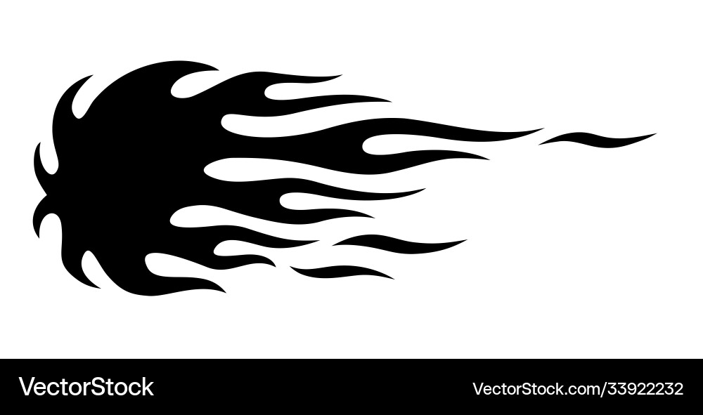 Tribal Flame Hot Rod Silhouette Vector Image